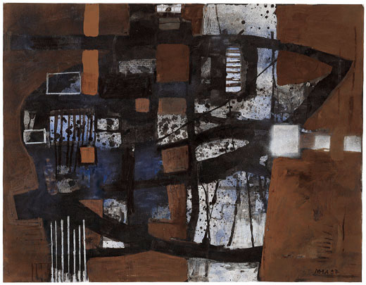 Mischtechnik auf Seidenpapier, H 50cm x B 70cm, 1998