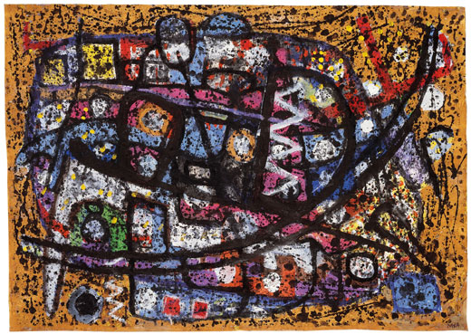 Mischtechnik auf Papier, H 35cm x B 75cm, 1998